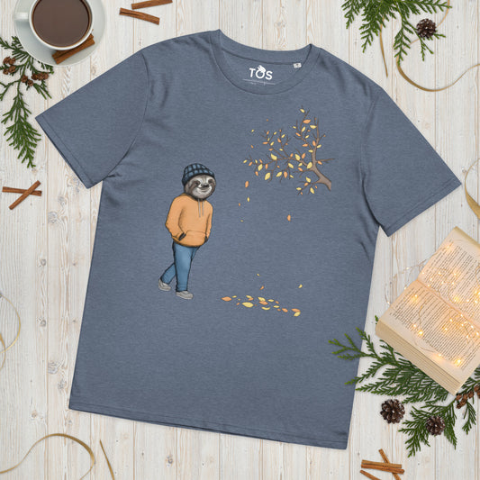 Sloth T-Shirt - An Autumnal Walk in Blue