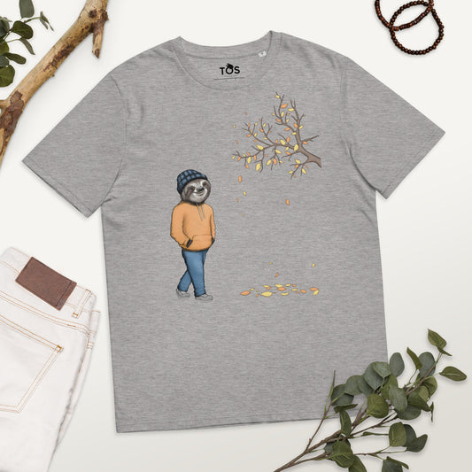 Sloth T-Shirt - An Autumnal Walk in Grey